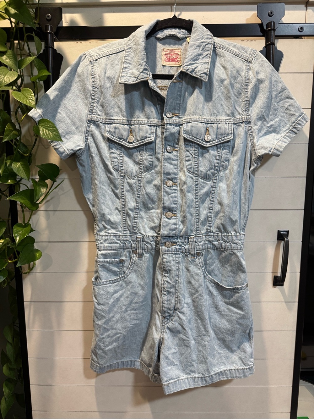 Levi's Light Blue Denim Short Sleeve Romper